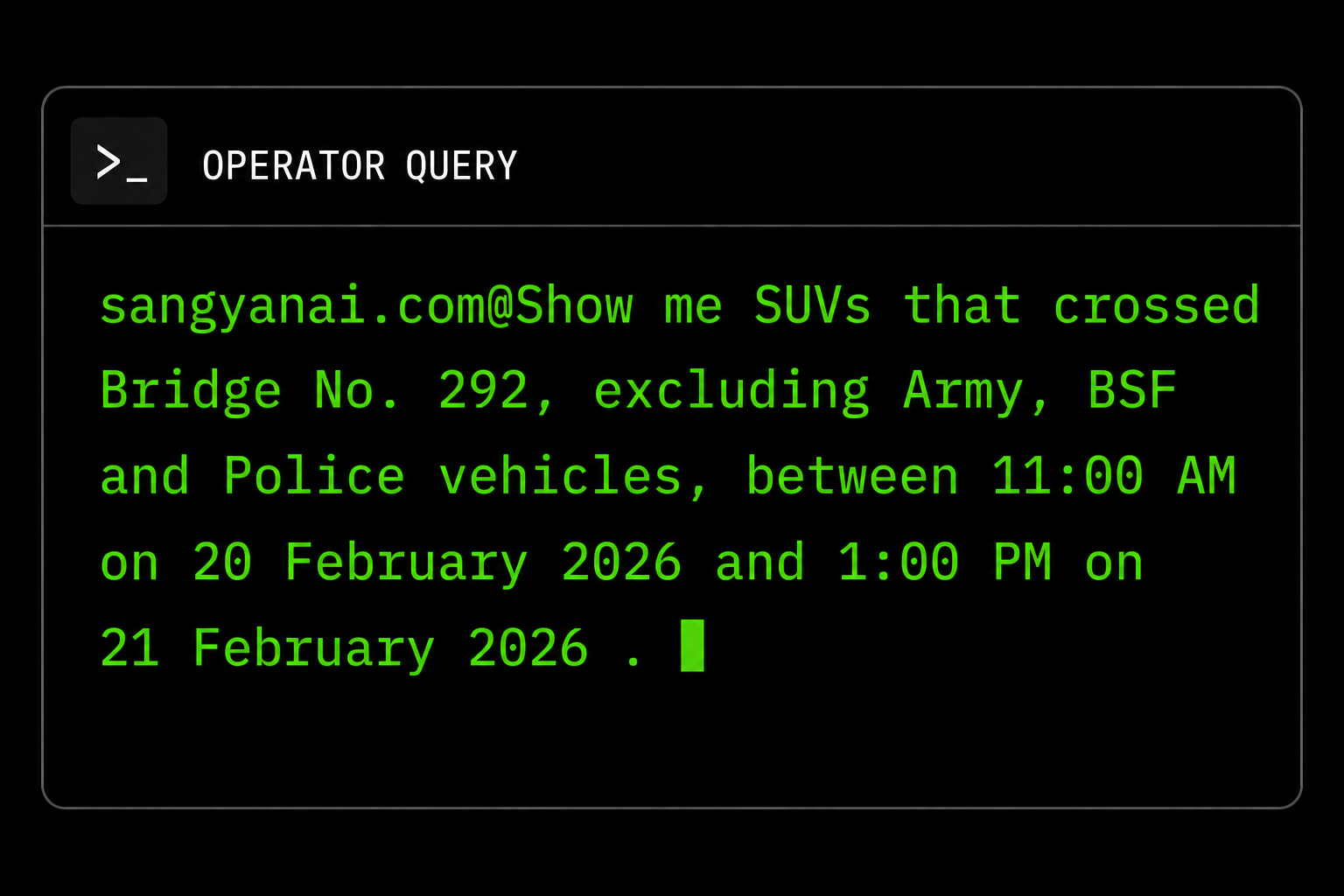 Border Surveillance Query